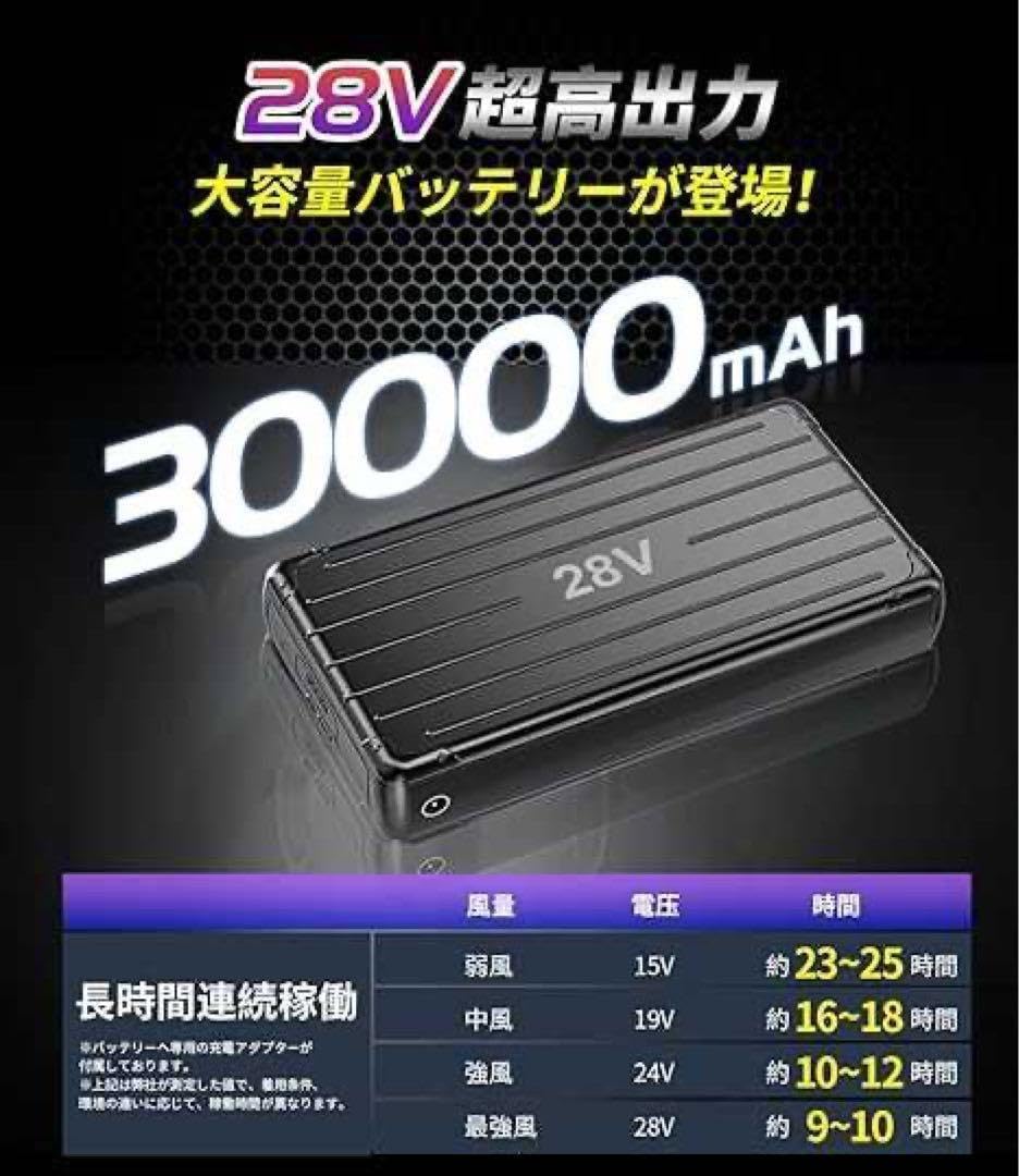 2XL ファン付きベスト バッテリーセット 28V 高出力 30000mAh 2XL ファン付きベスト バッテリーセット 28V 高出力 30000mAh Amazon